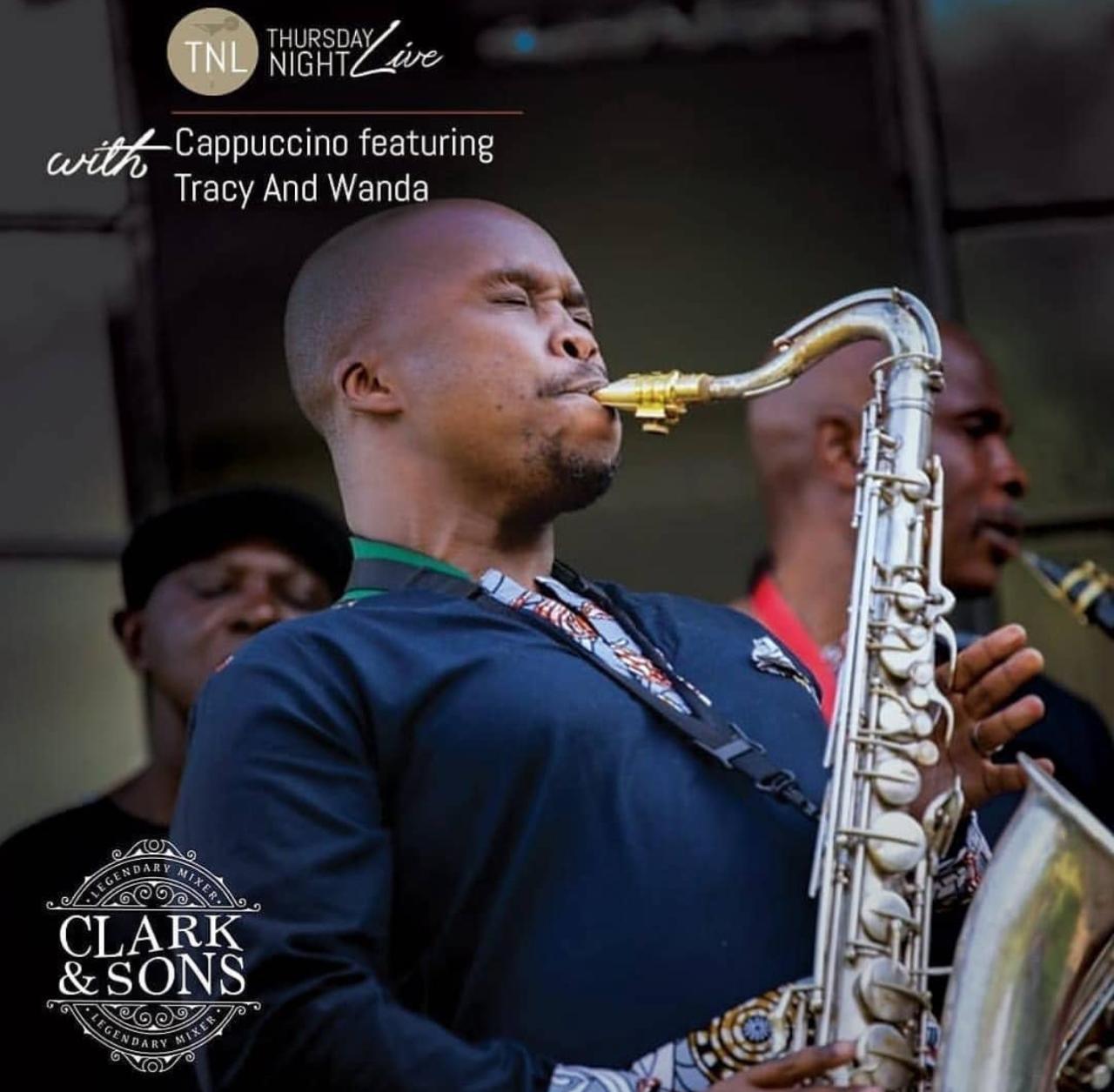 Saxophonist performing outdoors at Thursday Night Live